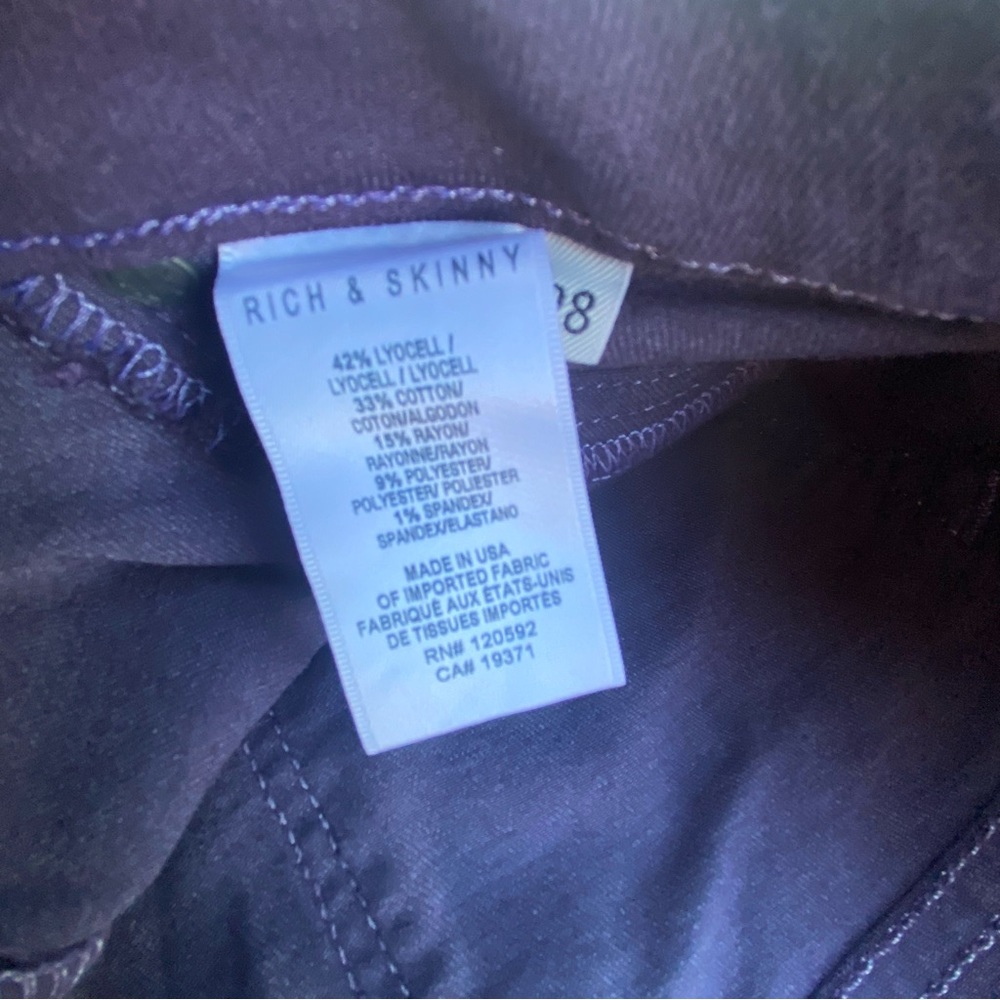 Rich & Skinny Purple Skinny Jeans size 28 6 - Picture 5 of 12
